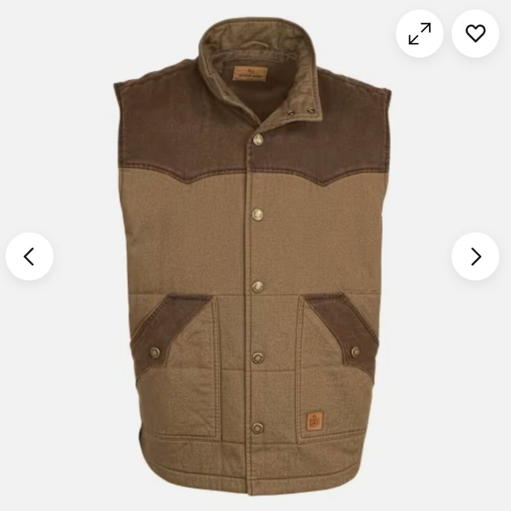 Red Head Ranch Vest Men’s Size M Brown Insulated Western Snap Sleeveless Jacket